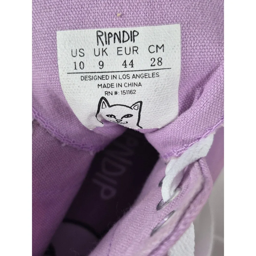 Ripndip Lord Nermal High Top Sneakers Purple Canvas‎ Mens Size 10 Skate Shoes